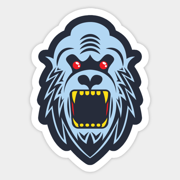 Angry Yeti Face Sticker by SLAG_Creative